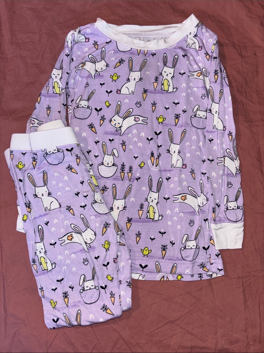 Little Sleepies Lavender Bunny & Carrot Pajama Set